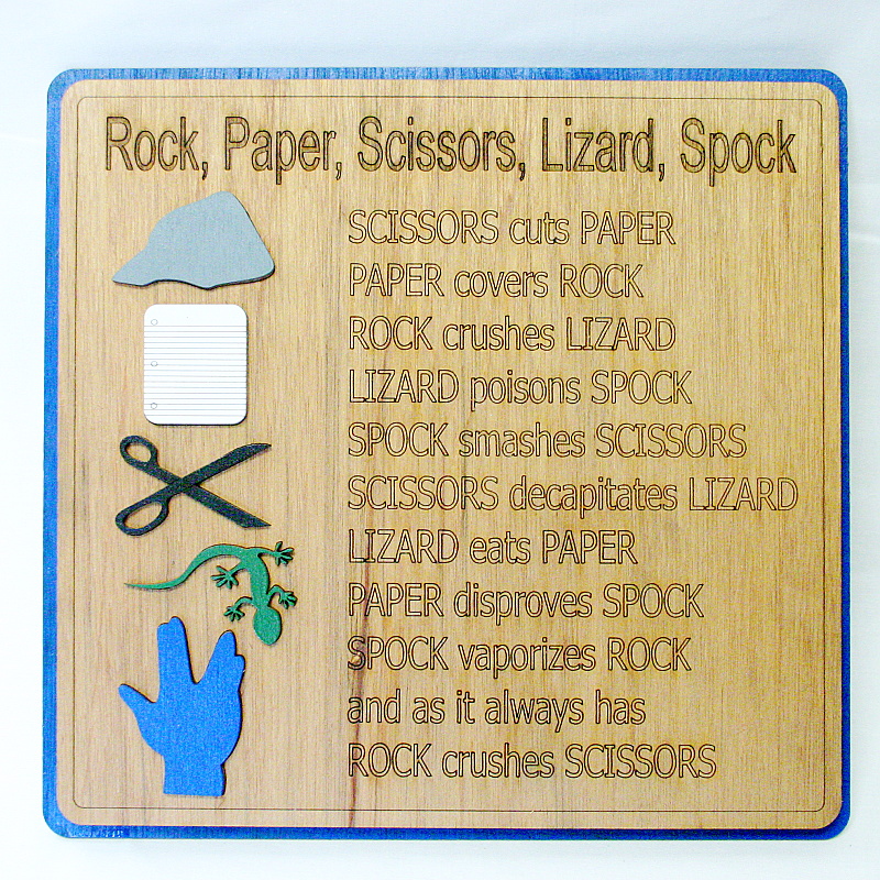 Rock Paper Scissors Lizard Spock....